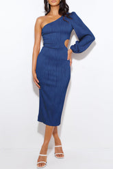 Elegante, formelle Abendkleider mit einfarbigem, ausgehöhltem schrägem Kragen (5 Farben)